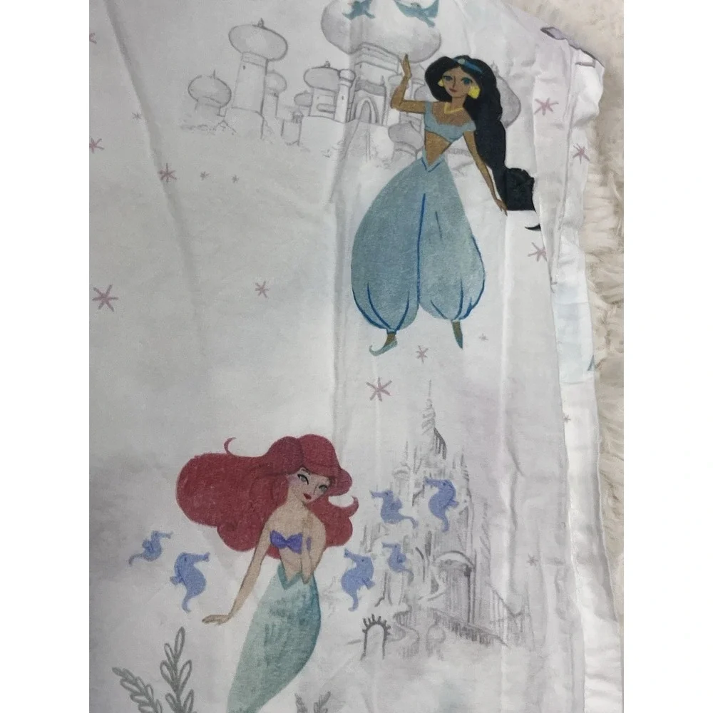 Pottery Barn Kids Organic Disney Princess Art of Mary Blair Twin Flat Sheet